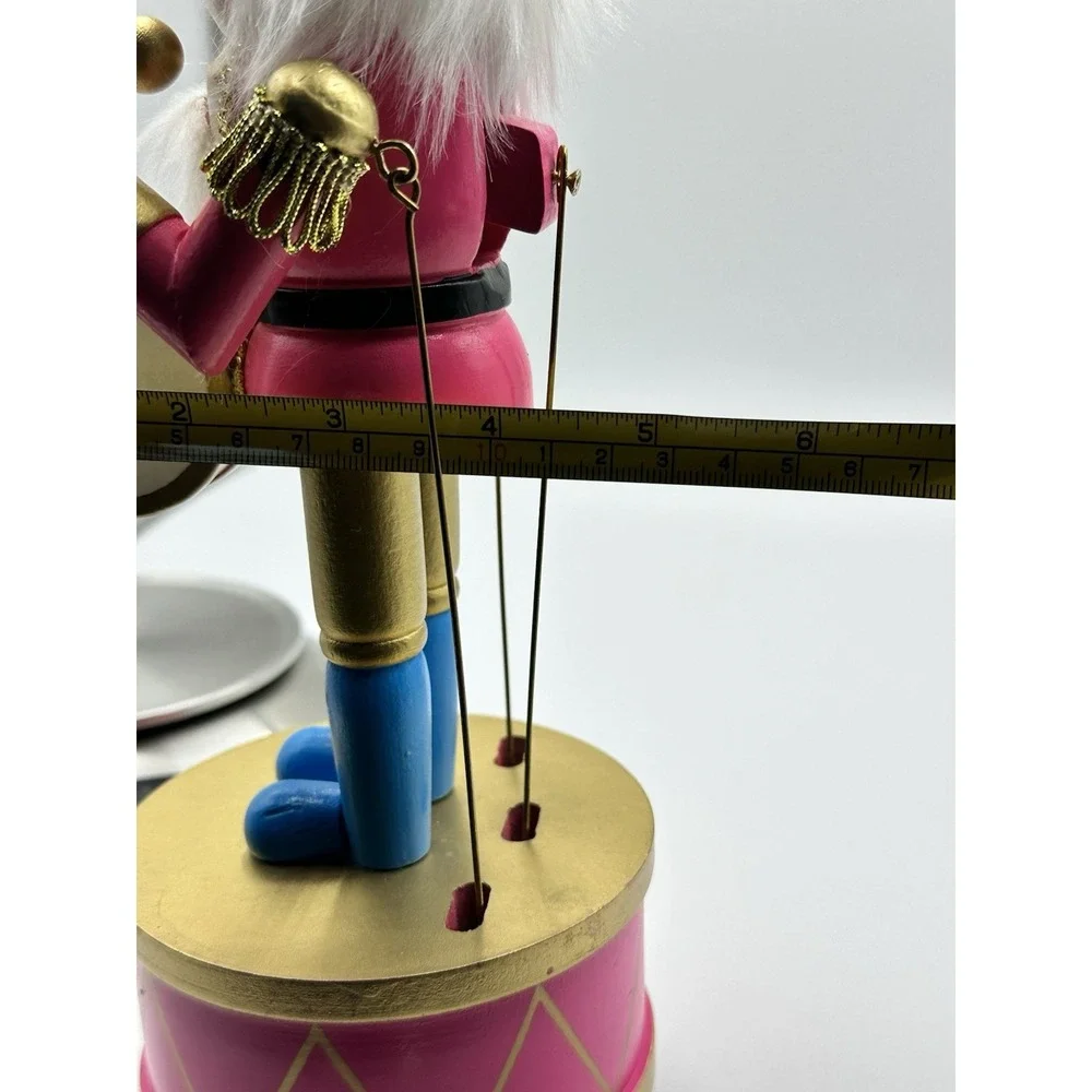 Pink Blue Drummer Nutcracker 🎄 Jingles & Joy Musical Drum 12